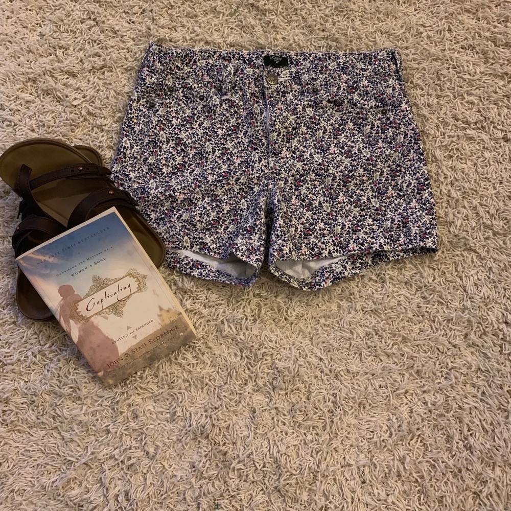 J Crew Floral Jean Shorts